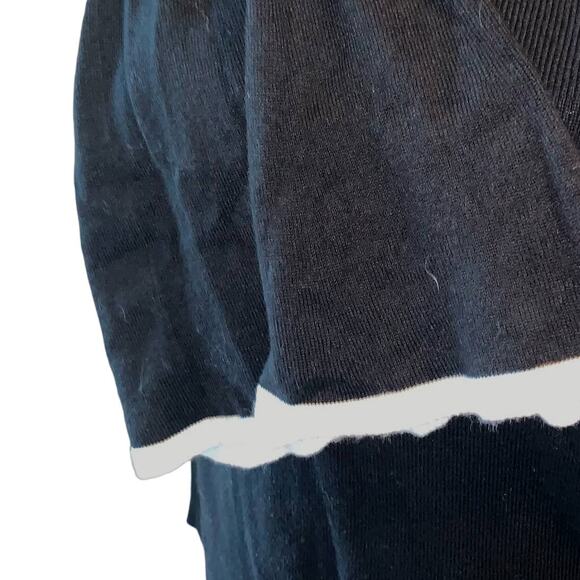 NORDSTROM Halogen Black Boat Neck Bell-Sleeve Knit Sweater Women's Medium - Picture 7 of 7